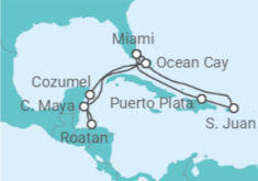 Itinerario della crociera Portorico, Stati Uniti, Honduras, Messico - MSC Crociere
