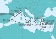 Itinerario della crociera Italia, Grecia, Spagna, Francia - Costa Crociere