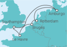 Itinerario della crociera Belgio, Francia, Regno Unito, Germania - MSC Crociere