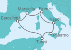 Itinerario della crociera Tunisia, Italia, Francia - MSC Crociere