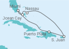Itinerario della crociera Bahamas, Portorico - MSC Crociere