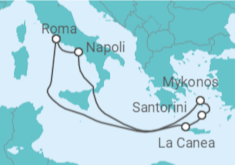 Itinerario della crociera Italia, Grecia - Disney Cruise Line
