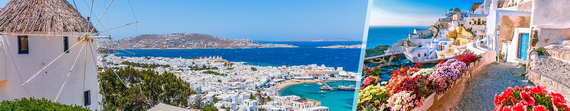 Santorini e Mykonos in aereo