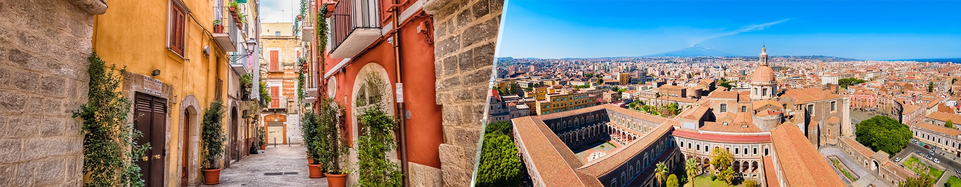 Bari e Catania in aereo
