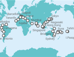 Itinerario della crociera Giro del Mondo - Costa Crociere