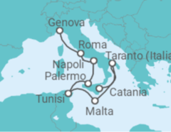 Itinerario della crociera Italia, Malta, Tunisia - Costa Crociere