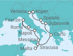 Itinerario della crociera Da Civitavecchia a Venezia - NCL Norwegian Cruise Line