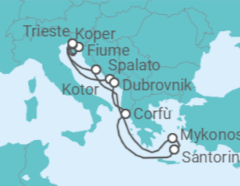 Itinerario della crociera Slovenia, Croazia, Montenegro, Grecia - NCL Norwegian Cruise Line