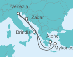 Itinerario della crociera Italia, Grecia - MSC Crociere