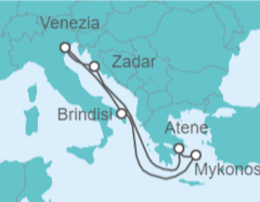 Itinerario della crociera Grecia, Italia - MSC Crociere
