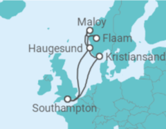 Itinerario della crociera Crociera Fiordi norvegesi con soggiorno a Londra - MSC Crociere