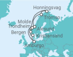 Itinerario della crociera Fiordi Norvegesi e Capo Nord - MSC Crociere