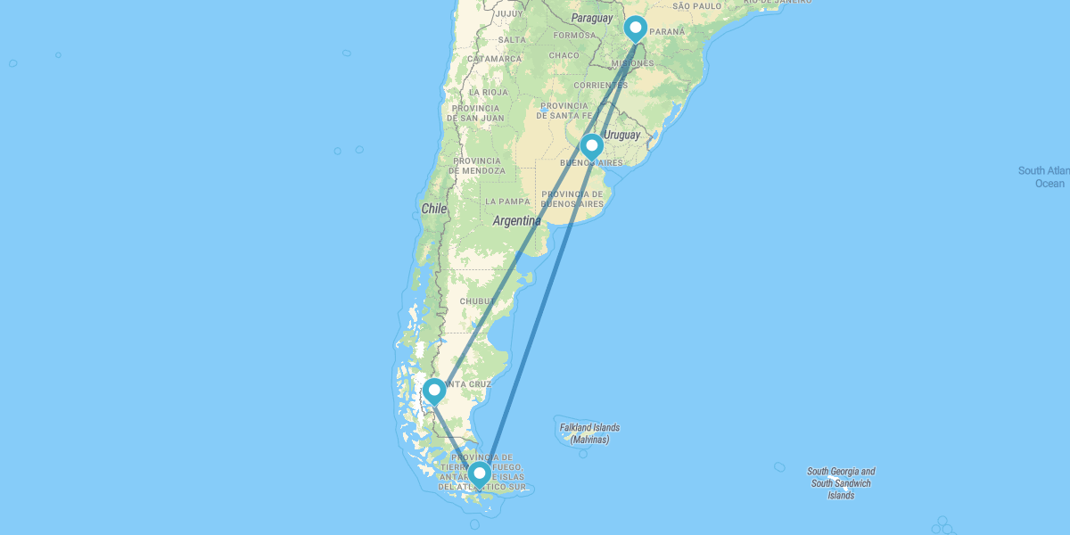 Buenos Aires, Ushuaia, Calafate ed Iguazú