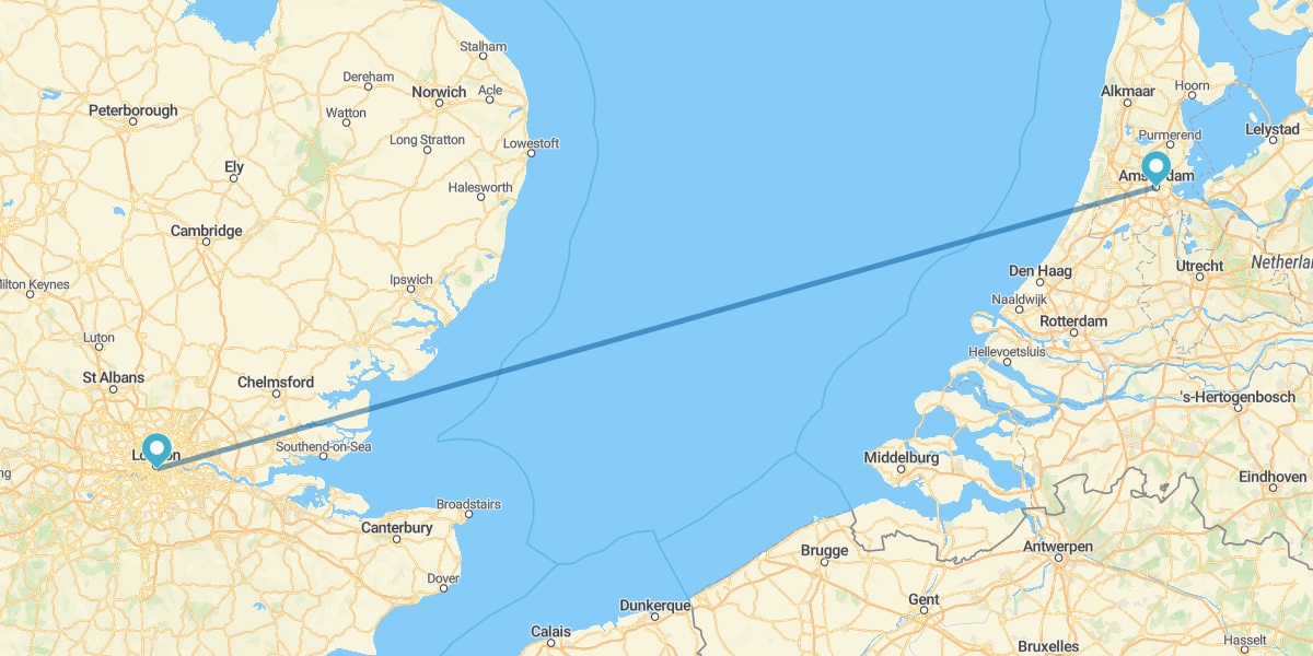 Londra ed Amsterdam in aereo