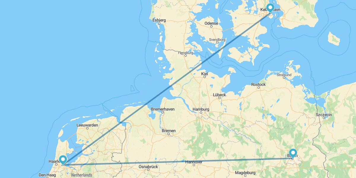 Berlino, Amsterdam e Copenaghen in aereo