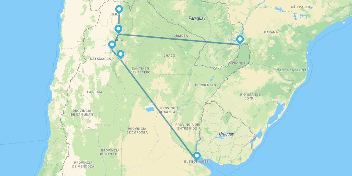 Buenos Aires, Tucumán, Salta ed Iguazú