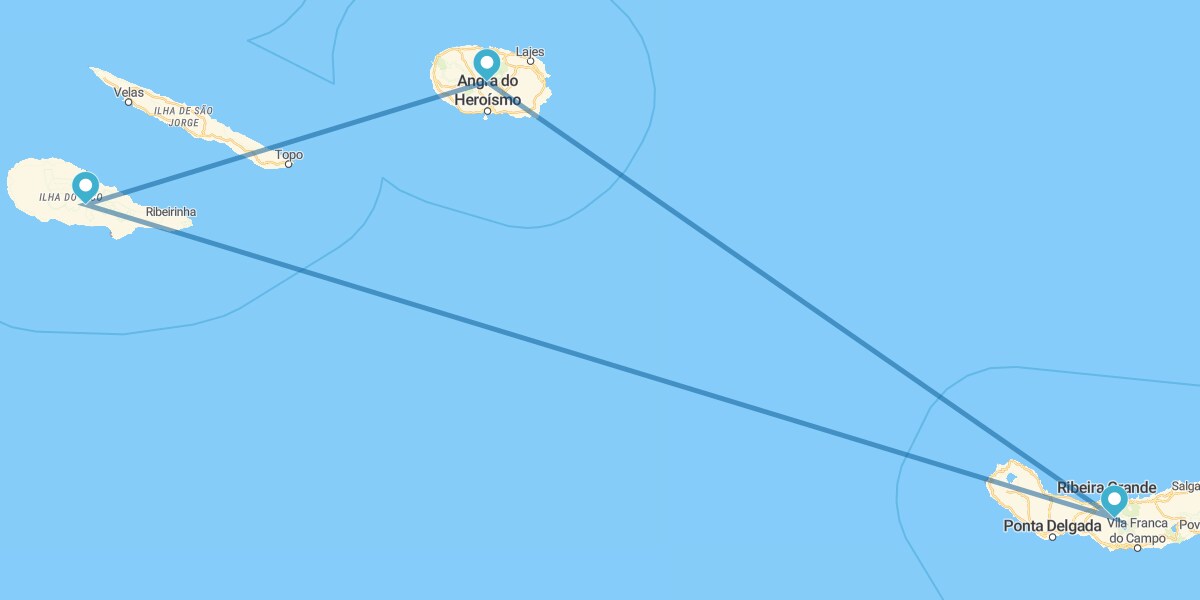 São Miguel, Terceira e Pico in aereo