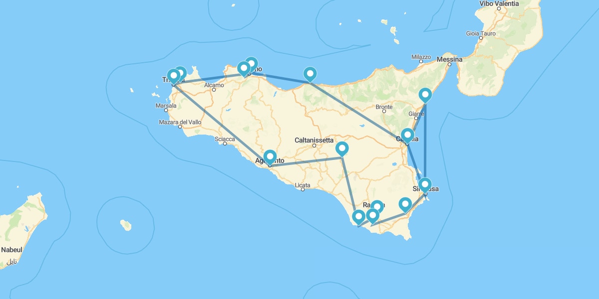 Percorso alla scoperta della Sicilia più spettacolare