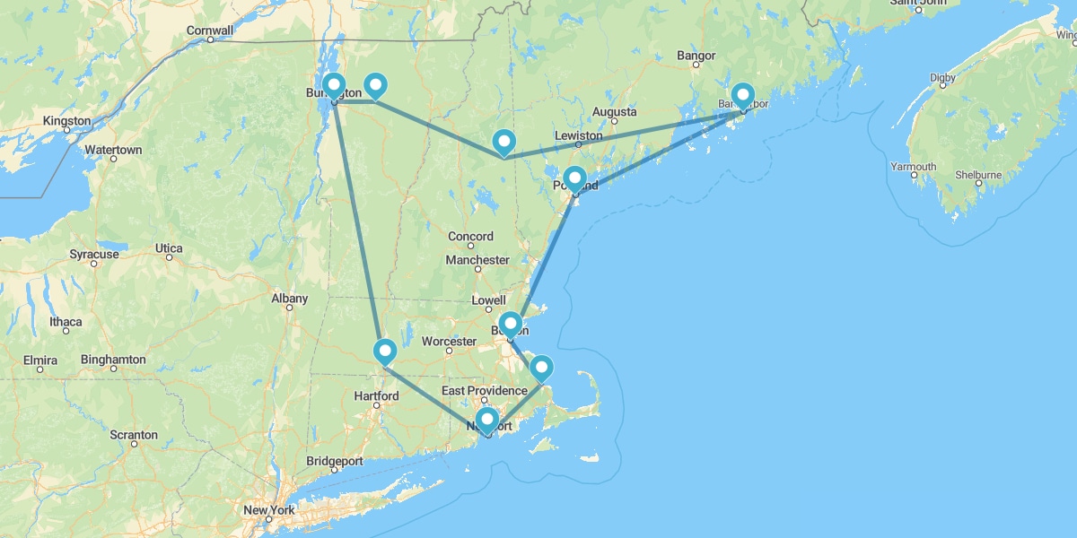 Percorso attraverso il New England, tra natura e storia