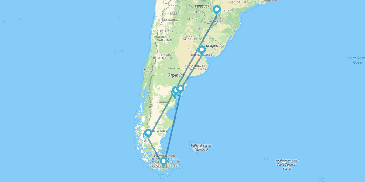 Buenos Aires, Penisola di Valdés, Ushuaia, Calafate e Iguazú