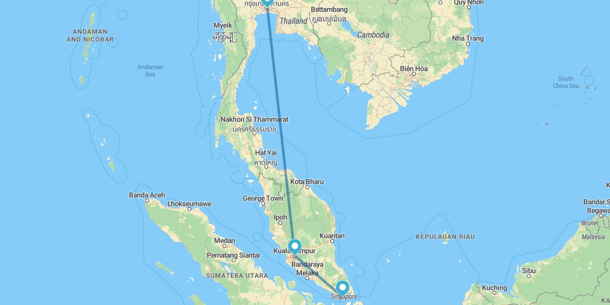 Bangkok, Kuala Lumpur e Singapore