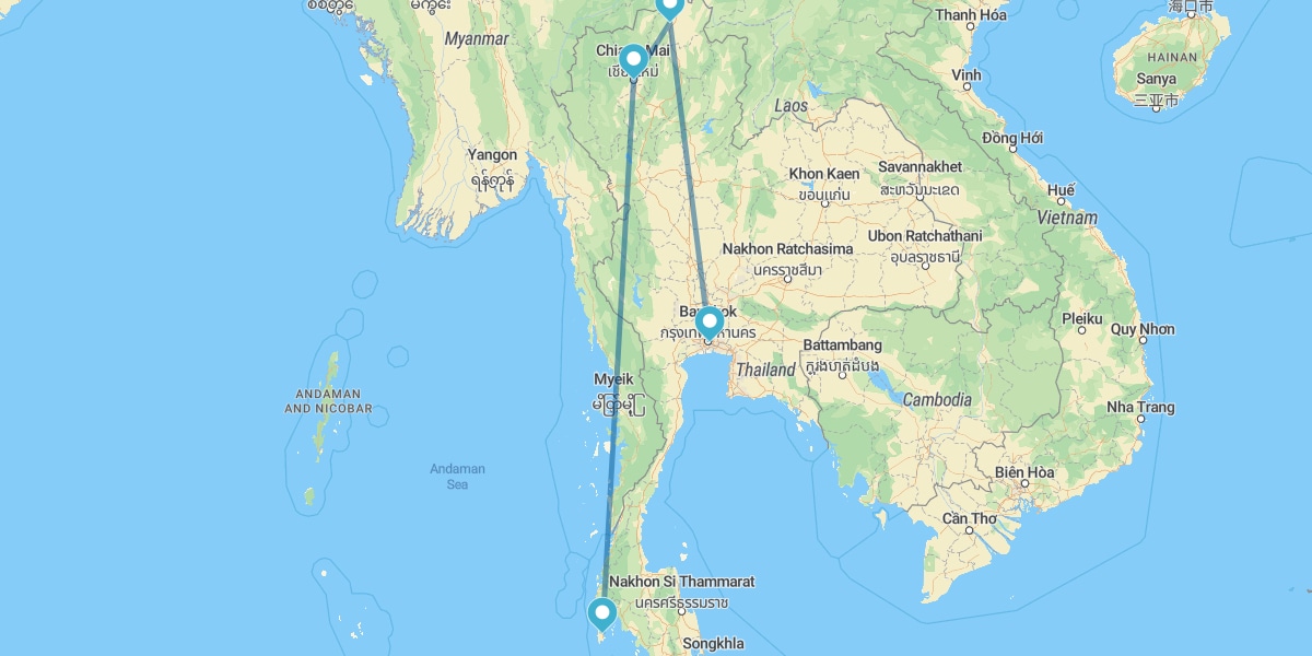 Bangkok, Chiang Rai, Chiang Mai e Phuket