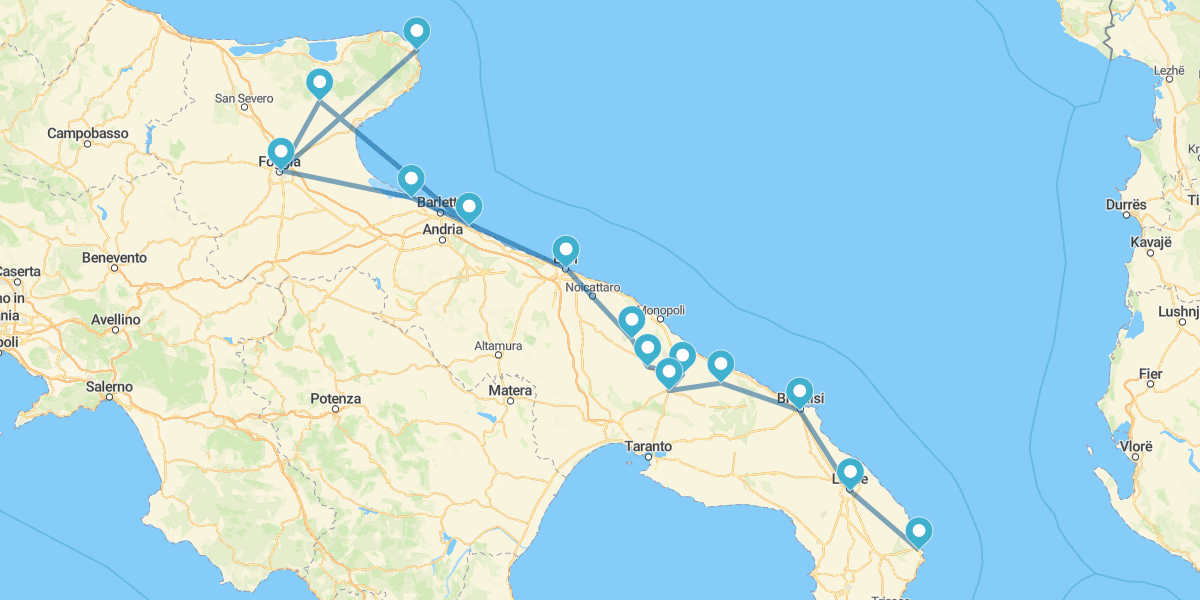 Percorso attraverso il Tacco d'Italia