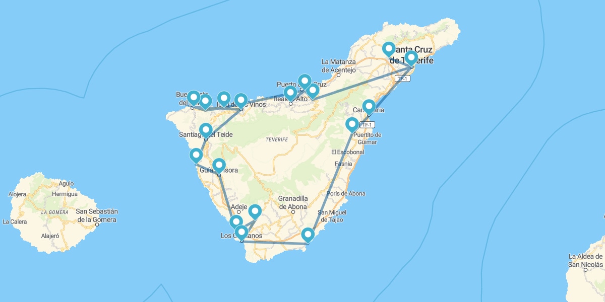 Percorso per le 9 meraviglie dell'Isola