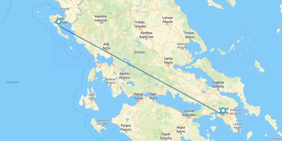 Atene e Corfù in aereo