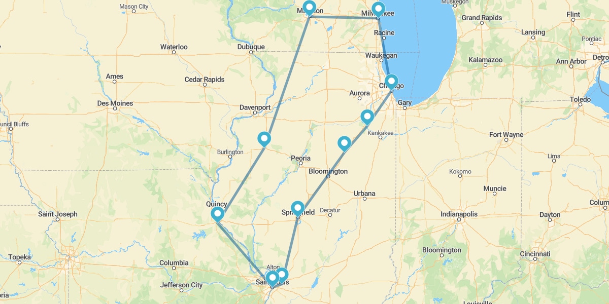 Percorso alla scoperta del Midwest