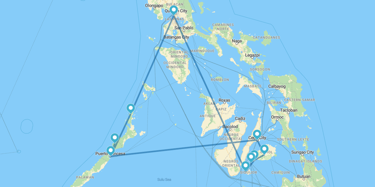 Manila, El Nido, Sabang, Bohol e Siquijor