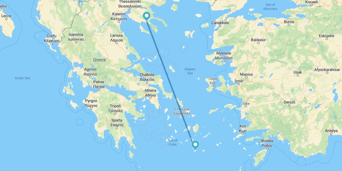 Santorini e Calcidica in aereo