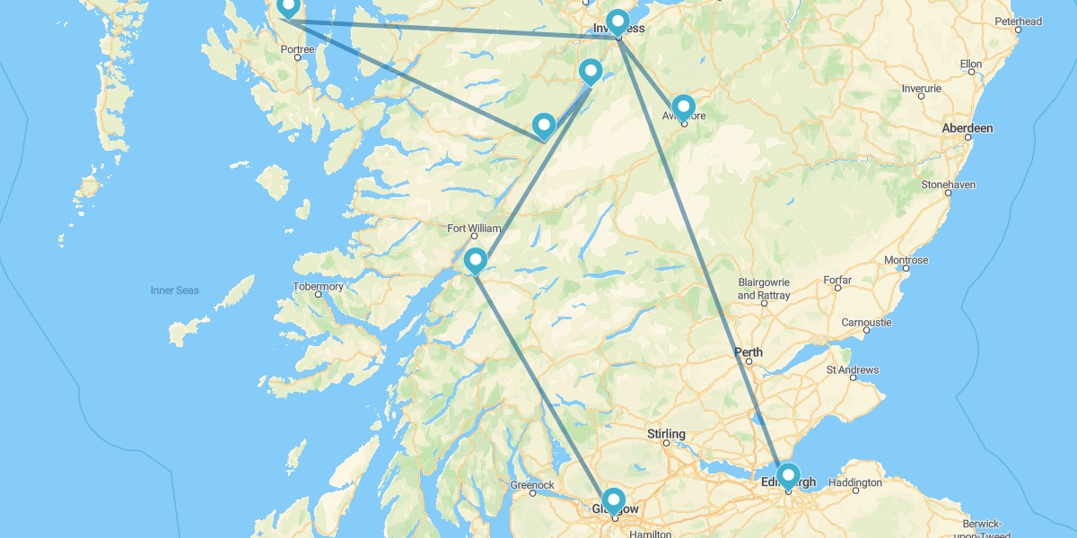 Percorso alla scoperta di Edimburgo, Inverness ed Isola di Skye