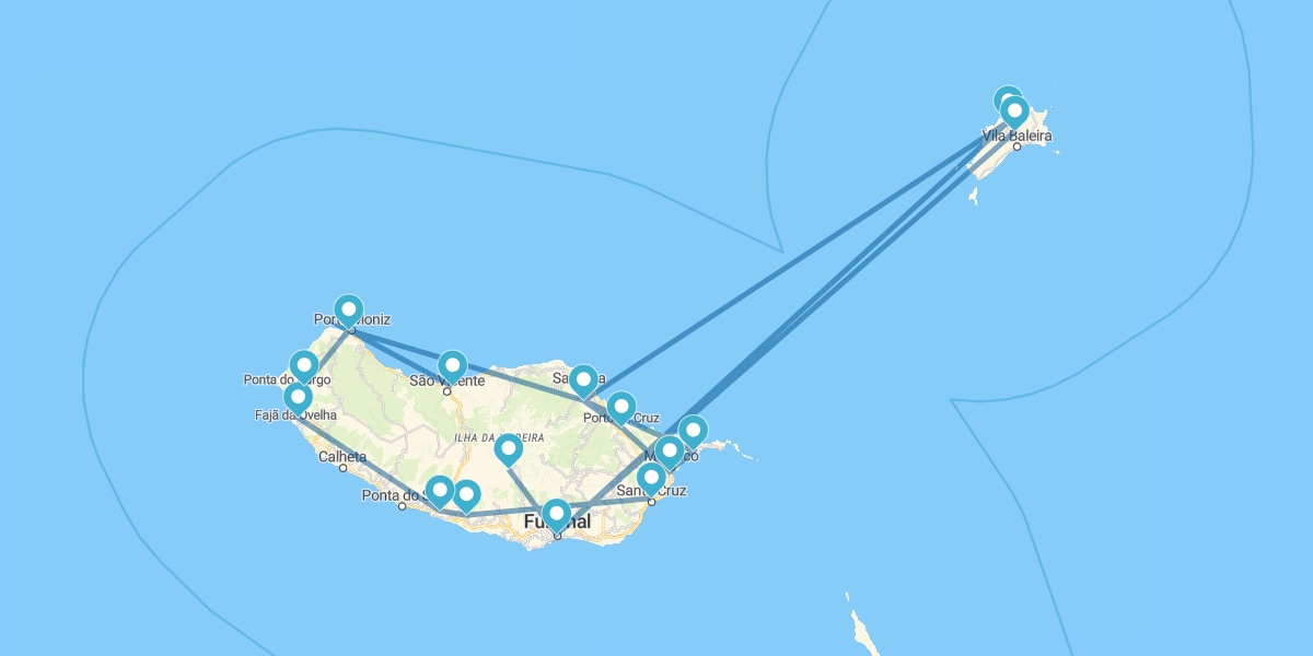 Percorso attraverso la Perla dell'Atlantico e Porto Santo