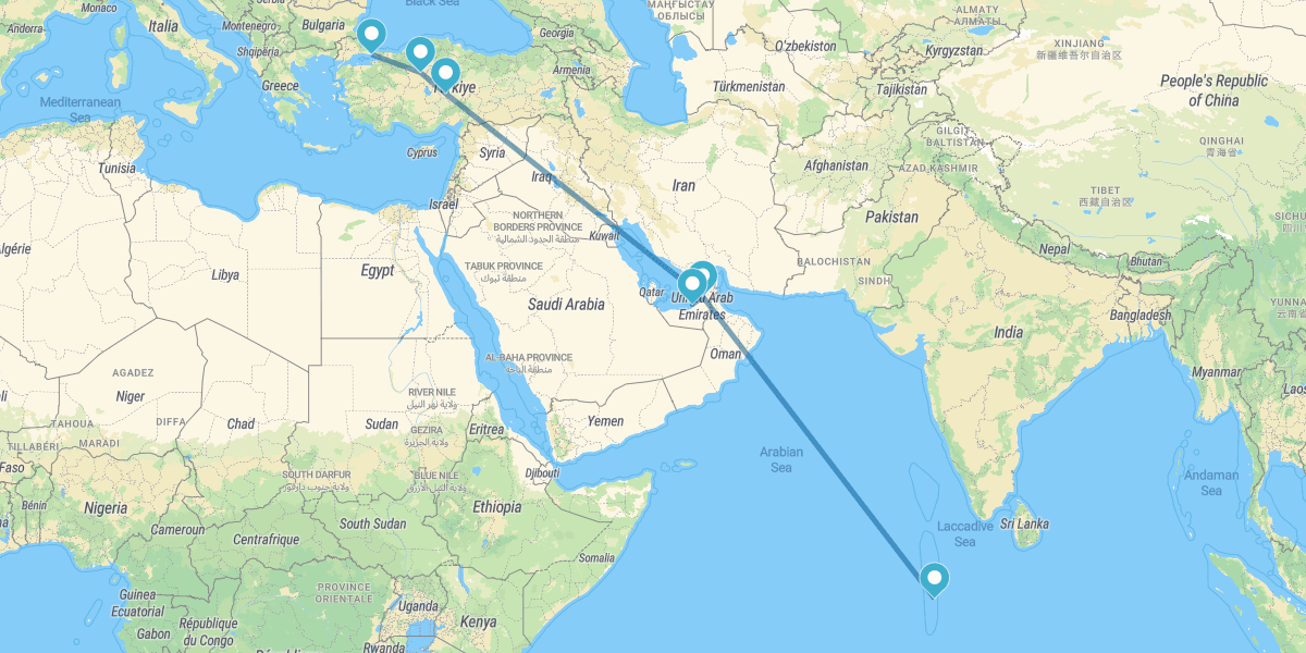 Turchia, Emirati Arabi e Maldive