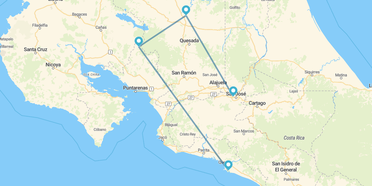 San José, Arenal, Monteverde e Manuel Antonio