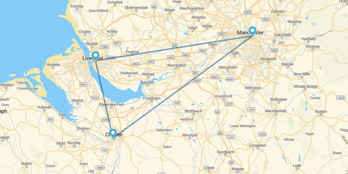 Itinerario a Liverpool, Manchester, Chester e Lake District