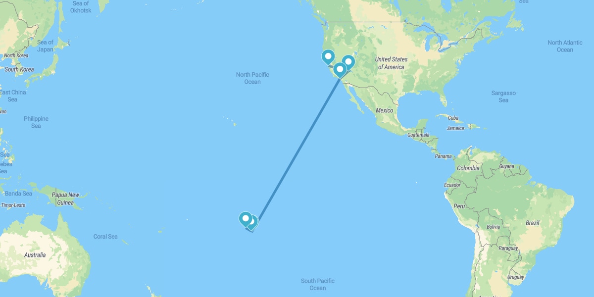 California, Tahiti, Moorea e Bora Bora