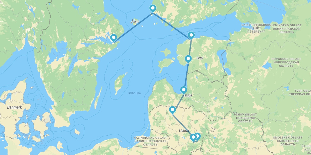 Stoccolma, Helsinki, Tallinn, Riga e Vilnius