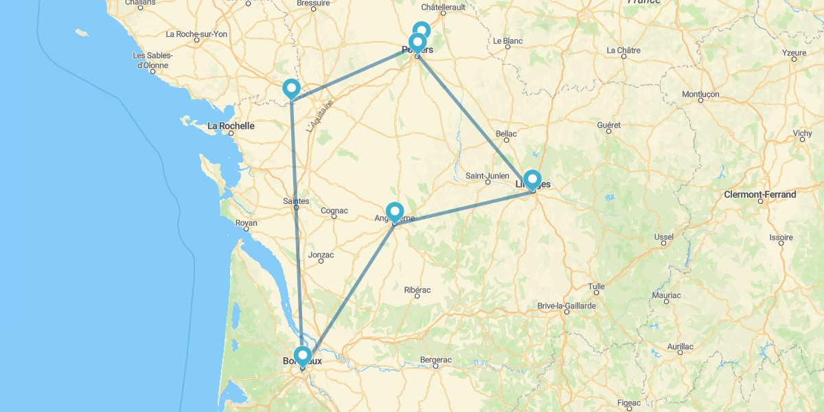 Itinerario attraverso la Nuova Aquitania: Venezia verde (Paludi del Poitou), Poitiers-Futuroscope, Limoges, Angoulême e Bordeaux