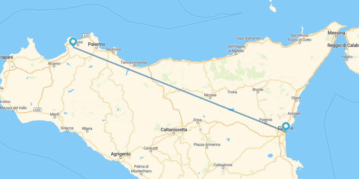 Catania e Costa Occidentale di Palermo