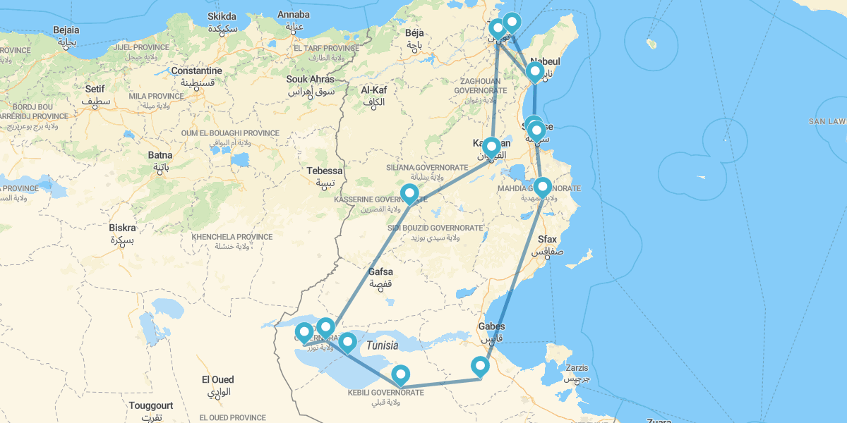 La Tunisia dal Mediterraneo al deserto