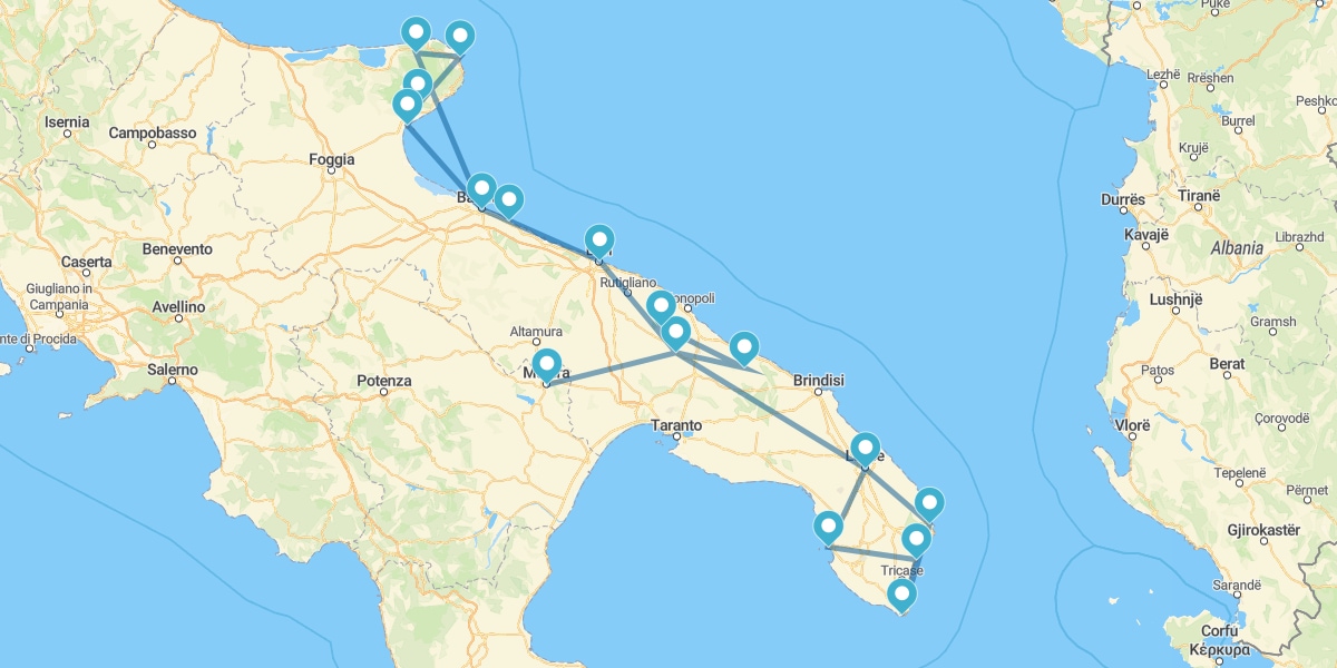 Percorso nella Regione Puglia