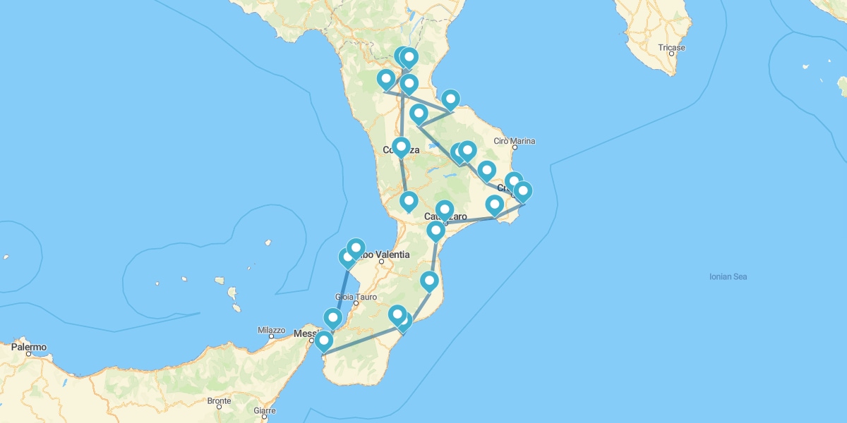 Percorso nella Regione Calabria