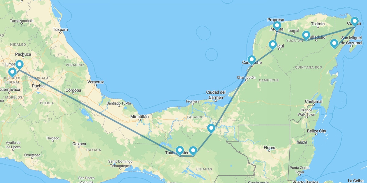 Città del Messico, San Cristobal, Palenque, Campeche, Yucatan e Riviera Maya