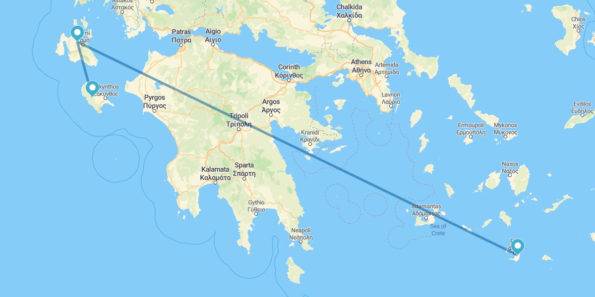 Santorini, Cefalonia e Zante in aereo