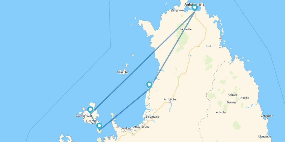 Nord del Madagascar con Nosy Be