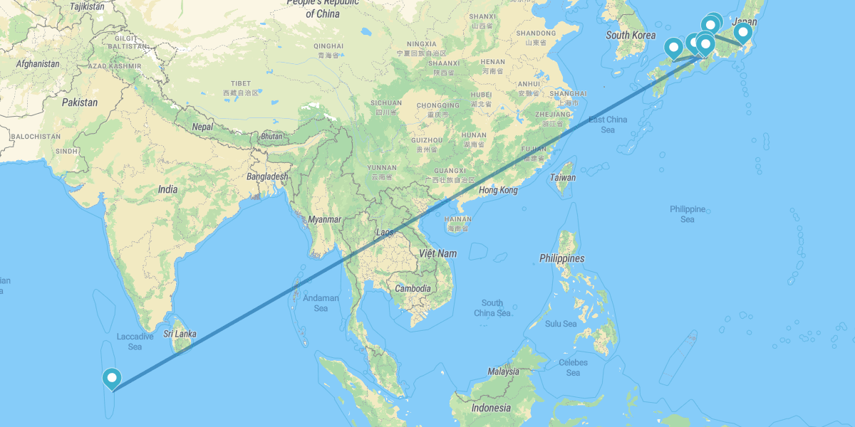 Dal nord al sud del Giappone e Maldive