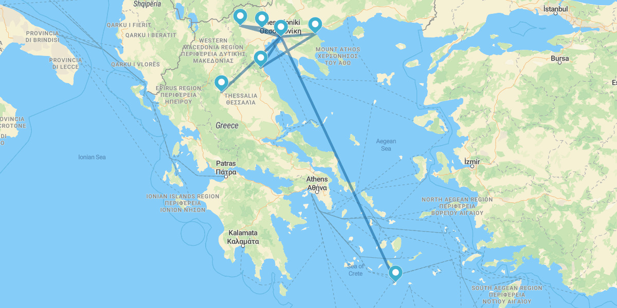 Salonicco, Monasteri di Meteora, Grecia settentrionale e Santorini