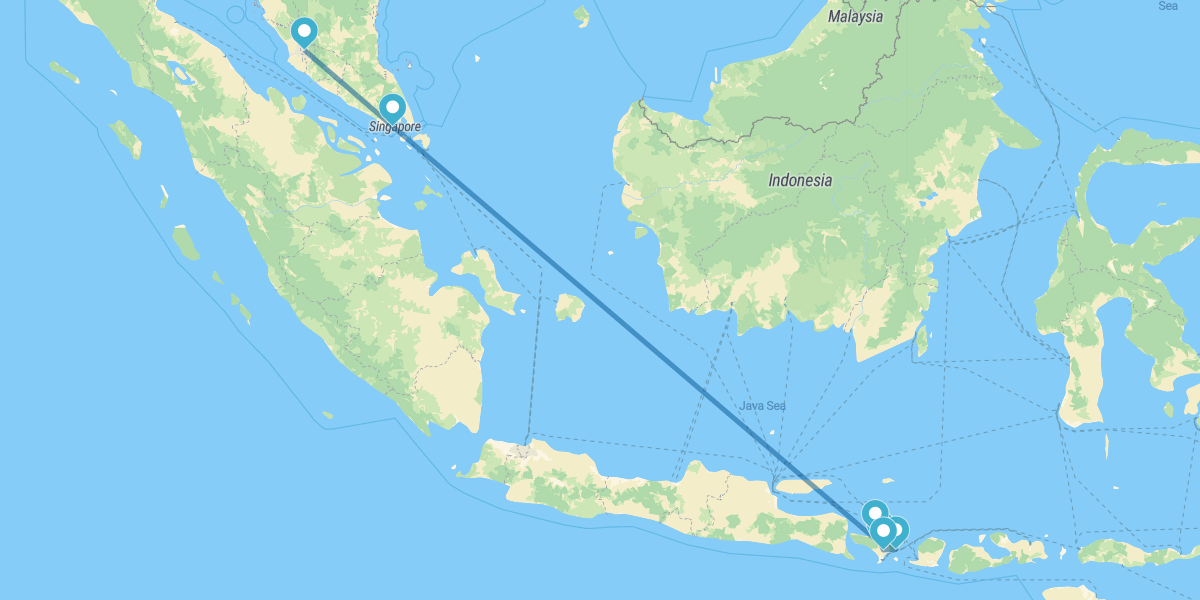 Kuala Lumpur, Singapore, Lovina, Candidasa, Ubud e le Spiagge del Sud di Bali